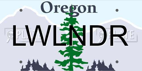 LWLNDR Oregon License Plate
