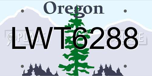 LWT6288 Oregon License Plate