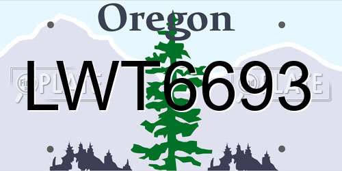 LWT6693 Oregon License Plate