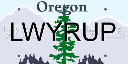LWYRUP Oregon License Plate