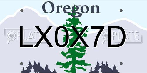 LX0X7D Oregon License Plate