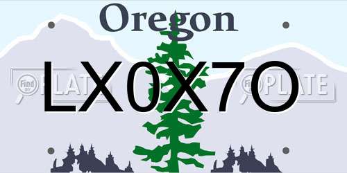 LX0X7O Oregon License Plate