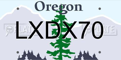 LXDX70 Oregon License Plate