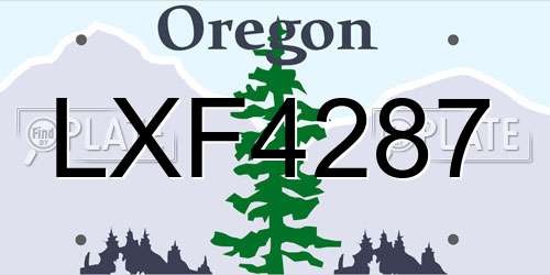 LXF4287 Oregon License Plate