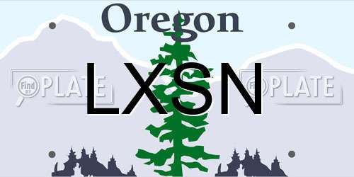 LXSN Oregon License Plate