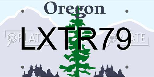 LXTR79 Oregon License Plate