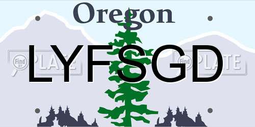 LYFSGD Oregon License Plate