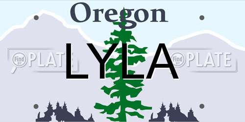 LYLA Oregon License Plate