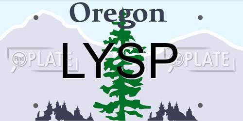 LYSP Oregon License Plate