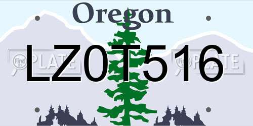 LZ0T516 Oregon License Plate