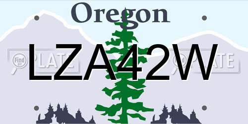 LZA42W Oregon License Plate