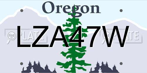 LZA47W Oregon License Plate