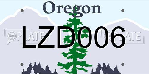 LZD006 Oregon License Plate