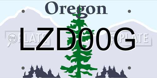 LZD00G Oregon License Plate