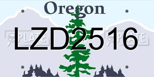 LZD2516 Oregon License Plate