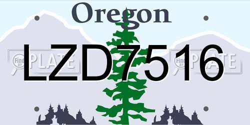 LZD7516 Oregon License Plate