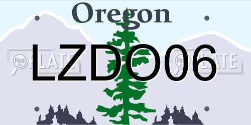 LZDO06 Oregon License Plate