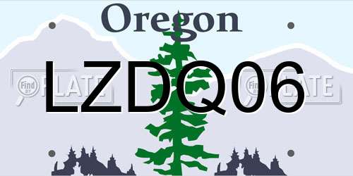 LZDQ06 Oregon License Plate