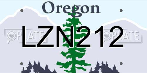 LZN212 Oregon License Plate