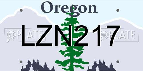 LZN217 Oregon License Plate