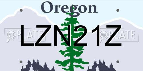 LZN21Z Oregon License Plate