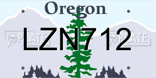 LZN712 Oregon License Plate