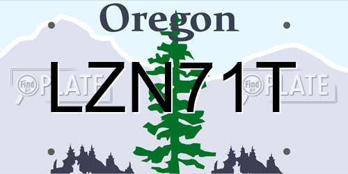 LZN71T Oregon License Plate