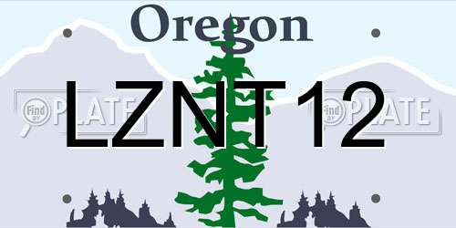 LZNT12 Oregon License Plate