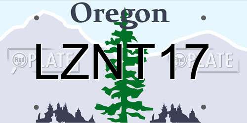 LZNT17 Oregon License Plate