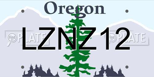 LZNZ12 Oregon License Plate