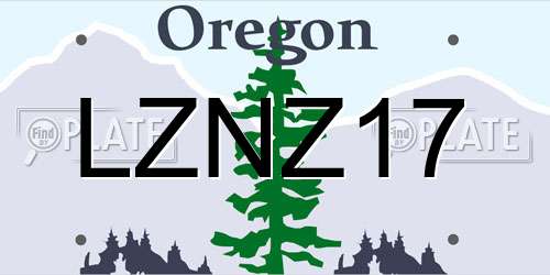 LZNZ17 Oregon License Plate