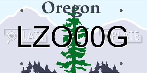LZO00G Oregon License Plate