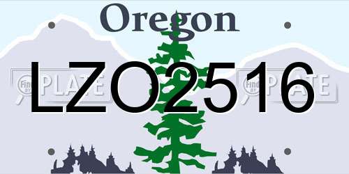LZO2516 Oregon License Plate