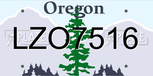 LZO7516 Oregon License Plate