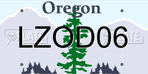 LZOD06 Oregon License Plate