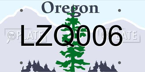 LZQ006 Oregon License Plate