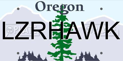 LZRHAWK Oregon License Plate