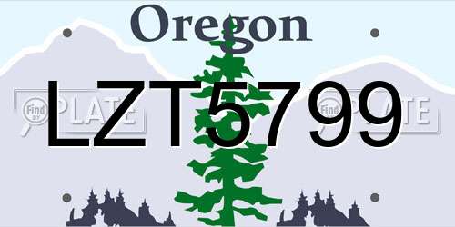 LZT5799 Oregon License Plate