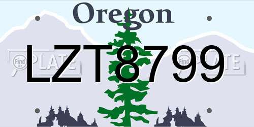 LZT8799 Oregon License Plate