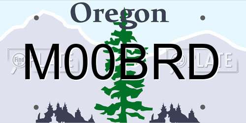 M00BRD Oregon License Plate