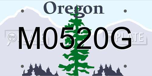 M0520G Oregon License Plate