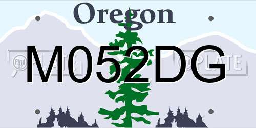 M052DG Oregon License Plate