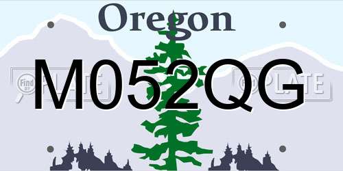 M052QG Oregon License Plate