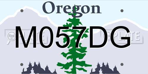M057DG Oregon License Plate