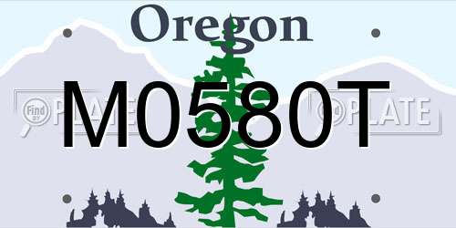 M0580T Oregon License Plate