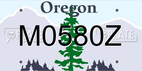 M0580Z Oregon License Plate