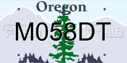 M058DT Oregon License Plate