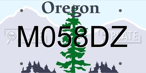 M058DZ Oregon License Plate