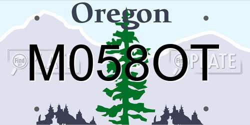 M058OT Oregon License Plate