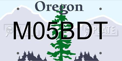M05BDT Oregon License Plate